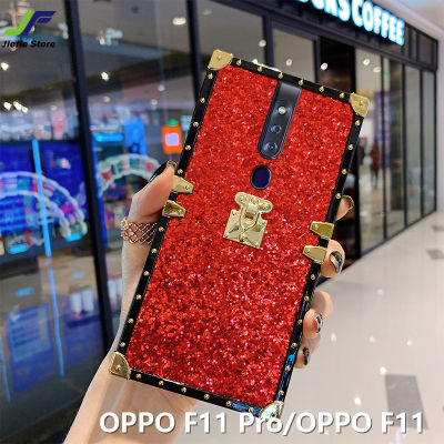 JieFie เคสโทรศัพท์ OPPO F11 Pro / OPPO F11,เคสกันกระแทกชุบโครเมี่ยมสี่เหลี่ยมลายผงแฟลช