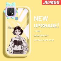 เคส JIUMOO สำหรับ OPPO A15 A35 A15s 4G เคสแฟชั่นอินเทรนด์เด็กผู้หญิงสีสันสดใสน่ารักน้อยมอนสเตอร์กล้องนิ่มสำหรับเลนส์กันกระแทกแบบใสเคสมือถือเรียบง่ายฝาครอบป้องกันซิลิโคนความคิดสร้างสรรค์โปร่งใส