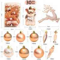 30Pcs/box Mixed Christmas Balls Elk Snowman Xmas Tree Pendant Hanging Ornament Xmas Decorations For Home Navidad New Year 2023