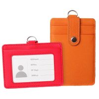 PU Leather Bank Credit Card Holder Stuff Name ID Badge Holder Work Card Case Card Cover 3 Slots Card Wallet Protector Cardholder