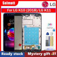 Salmatt จอแอลซีดีไอพีเอซเดิมสำหรับ LG K10 (2018) LG K11แผงสัมผัสหน้าจอ LCD หน้าจอดิจิตอลประกอบกับกรอบสำหรับ LG K10 (2018)