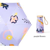 【CW】 Purse Size Compact Umbrella with UV Protection Lightweight and Windproof 14CM