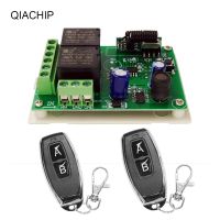 QIACHIP สวิตช์รีโมทคอนโทรลไร้สาย6V 12V 24V รีเลย์2CH EV1527ตัวรับโมดูลเครื่องส่งสัญญาณ RF มอเตอร์ควบคุมระยะไกล433Mhz