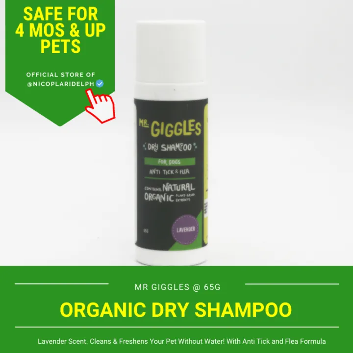 Mr. Giggles Lavender Organic Dry Shampoo with Anti Tick and Flea