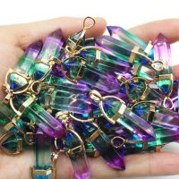 【hot】✎┇✱  New Fashion Glass Colorfull Pillar Pendants for Jewelry Making 24pcs/lot Wholesale Shipping