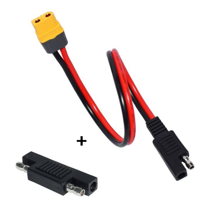 30cm-sae-to-xt60-connector-adapter-14awg-cable-with-sae-reverse-adapter-for-portable-power-station-amp-solar-generator