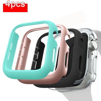 4Pcs/lot Case For Apple Watch Series 7 41mm 45mm Cover PC Protection For iWatch Series 6 5 4 38mm 42mm Bumper Case No Screen