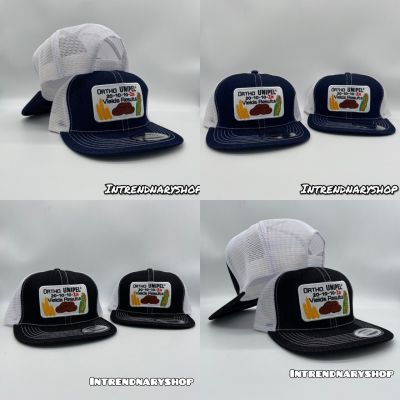 หมวก หมวกตาข่าย หมวกวินเทจ หมวกแนววินเทจ โลโก้ Vintage ORTHO UNIPEL Snapback หมวกHIPHOP