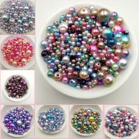 Multi Option Mixed 3/4/5/6/8/10/12mm Round Imitation Rainbow Color Plastic ABS Pearl Beads DIY for Jewelry Making Accessories