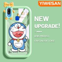 YIWESAN เคสสำหรับ VIVO Y91 Y91i Y95เคสการ์ตูนโดราเอมอนรักสีสันสดใสเลนส์กล้องถ่ายรูปแบบนิ่มสัตว์ประหลาดน้อยน่ารักกันกระแทกแบบใสเคสป้องกันซิลิโคนที่เคสมือถือสร้างสรรค์