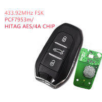 3ปุ่ม433.92เมกะเฮิร์ตซ์ PCF7945 Hitag Aes 4A ชิปที่สมบูรณ์ Keyless บัตรรถเปลี่ยนที่สำคัญสำหรับ CIT ROEN C4 Picasso ล็อค