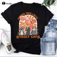 Retro Support Your Local Street Cats Vintage T-Shirt, Funny Skunk Opossum Raccoon Shirt Christmas Gift Xs-5Xl Streetwear