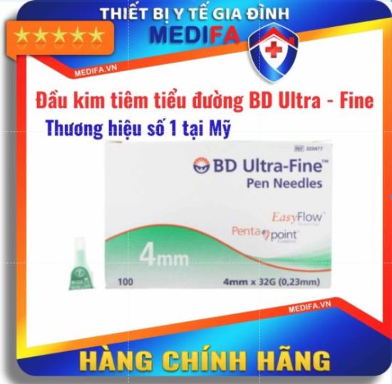 Đầu kim tiêm tiểu đường hộp 100 kim - bd ultra - ảnh sản phẩm 1