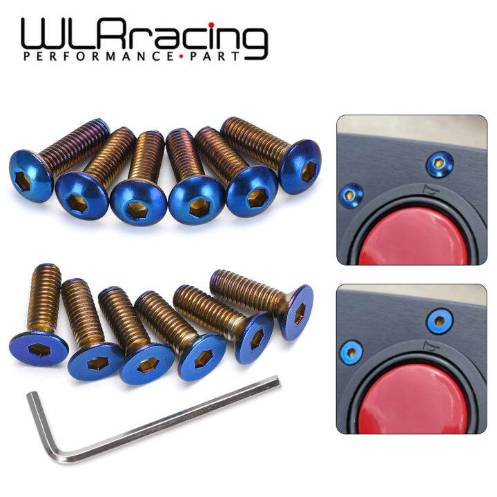 【CW】WLR RACING6ชิ้นล็อต Burnt Titanium Steering Wheel Bolts Fit A Lot