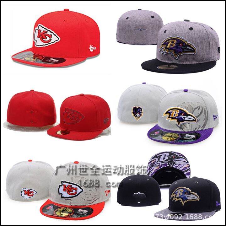 size-cap-chiefs-football-cap-mens-and-womens-embroidery-ravens-flat-brim-cap-american-closed-cap-team-baseball-cap