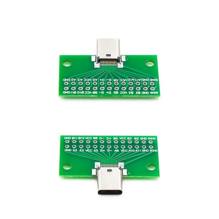 cw-type-c-male-to-female-usb-3-1-test-pcb-board-type-c-24p-2-54mm-socket-data-wire-cable-transfer