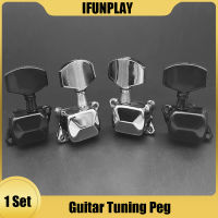 กึ่งปิดกีตาร์อะคูสติกไฟฟ้า Tuning Peg Key Tuner Machine Head Tuning Key 3L3R 6 In Line Guitar Replacement Parts