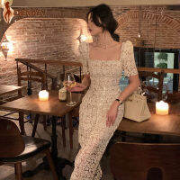 CHENWEN ฤดูร้อนใหม่ Elegant Lace Midi ชุดสำหรับสตรีแฟชั่น One Piece Lady Slim Prom Party Cothing Dresses