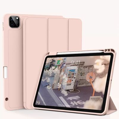 Skin Leather TPU Silicone Pen Holer Back Protection Tablet Case for ipad 7 8 9 10 Generation air 2 3 4 5 Pro 11 12.9 inch Mini 6