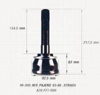 OEM หัวเพลาขับ หัวเพลาขับนอก มิตซูบิชิ ปาเจโร่ สตราด้า MITSUBISHI PAJERO ปี 1983-1986 STRADA ฟันนอก 28 ฟันใน 27 บ่าซีล 56 ยี่ห้อ E1 MI-008