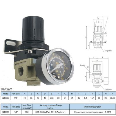 QDLJ-Smc Type Pressure Regulating Valve Ar2000-02 Pneumatic Mini Air Pressure Regulator Air Treatment Units