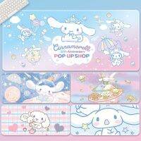 Sanrio Kawaii อะนิเมะรอบๆ Cinnamoroll Hello Kitty แผ่นรองเมาส์คอมพิวเตอร์สาวน่ารักหัวใจแผ่นรองเม้าส์แผ่นแป้นพิมพ์ขนาดใหญ่แผ่นรองเมาส์