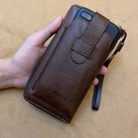 ZZOOI Wallets Fashion Clutch Male Wallet Phone Men Wristlet Men Clutch Bags Coin Purse Mens Wallet Leather Male Purse Portemonnee