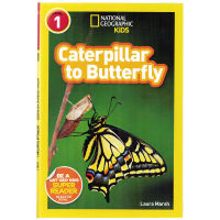 Original English Picture Book National Geographic Kids Readers: Caterpillar to butterfly National Geographic graded reading level 1 English Enlightenment picture book for young children