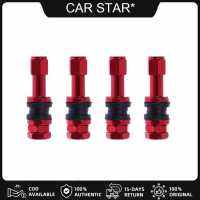 [COD Available] 4pcs Car Stainless Steel Clamp-in Tubeless Tyre Tire Wheel Valves (Red)