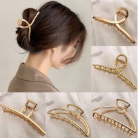 Simple Elegant Metal Big Crab Hair Clips For Women Girls Korean Hollow Geometric Cross Hair Claw Hair Accessories Bath Clip 2021