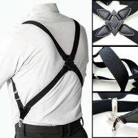 ผู้ชาย Suspenders ปรับจัดฟัน X รูปร่างสายยางยืดด้านคลิปครอสโอเวอร์ Suspensorio กางเกงอุปกรณ์เครื่องแต่งกาย