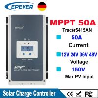 EPever MPPT 50A Solar Charge Controller 12V 24V 36V 48V Backlight LCD For Max 150V PV Input Real time Recording 5415AN