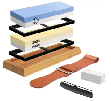 Knife Sharpening Stone Kit 2 Side Whetstone 240-8000 Grit Honing