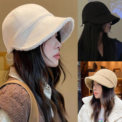 Zhao Lusi หมวกแบบเดียวกันสำหรับผู้หญิง,หมวกชาวประมงขนแกะขนาดเล็กหน้าฤดูใบไม้ร่วงและฤดูหนาวบวกกำมะหยี่สองด้านที่ใส่สำหรับขี่ม้าสบายๆทุกชุด