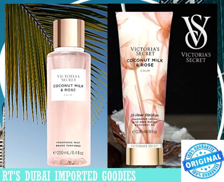 Authentic Victoria Secret Coconut Milk And Rose Natural Beauty Fragrance Mist And Fragrance Lotion 4690