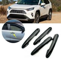 4ชิ้นตกแต่งที่จับประตู ABS สำหรับโตโยต้า RAV4 2019 2020 RAV 4พลาสติก ABS สีดำ