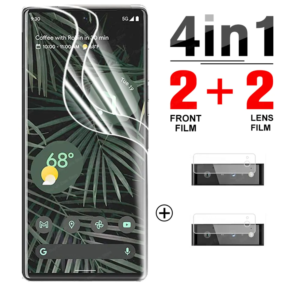 4in1 2pcs hydrogel screen protector + 2pcs camera lens protector