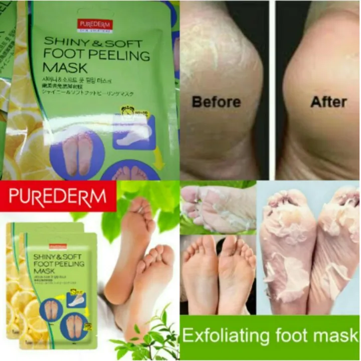 MADE IN KOREA 】Original Purederm Shiny & Soft Foot Peeling Mask Skin