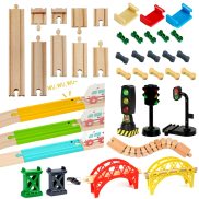 Wooden Train Track Racing Railway Toys All Kinds Wooden Track Accessories