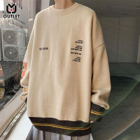 ✱┅ hnf531 Lansboter เสื้อกันหนาวผู้ชายหนา Crewneck เสื้อกันหนาวหลวม Retro ญี่ปุ่นถักเสื้อกันหนาวแฟชั่น Outerwear คู่ Wear