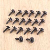 20Pcs J35 Universal Car Auto 4.7mm 17mm Self-Tapping Screws Captive Loose Washer 8mm Hex Head Black Hot