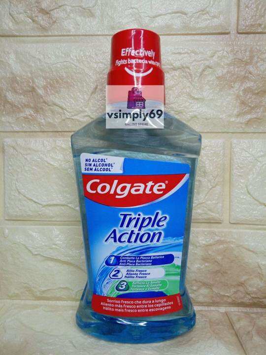 Colgate Triple Action Mouthwash 500mL Lazada PH