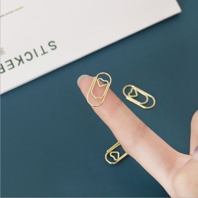 【jw】☞✤  150pcs/box Gold Color Clip Binder Office Accessories Paper Stitching supplies