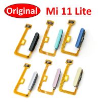 100% ต้นฉบับสำหรับ Xiaomi Mi 11 Mi11 Lite เซ็นเซอร์ลายนิ้วมือกลับบ้านปุ่มเมนูที่สำคัญ F LEX ริบบิ้นเคเบิ้ลสีดำสีขาวสีฟ้าสีเขียว