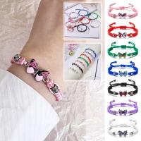 Butterfly Bracelet Handmade Exquisite Charm Bracelet Braided Woven Rope Adjustable Couple Bracelet Wristband Accessories