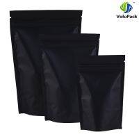 【CC】 12x18cm (4.7x7inch) 100pcs barrier heat seal Retail bag black aluminum foil ziplock stand up pouches for tea snacks