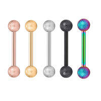 16มม. ผ่าตัดเหล็กแหวนลิ้น ตรง Barbells ผ่าตัดเหล็กลิ้น Lip Stud Bar Tragus Body Piercing เครื่องประดับ