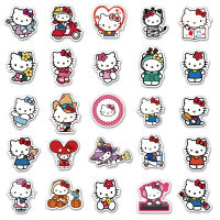 สติกเกอร์การ์ตูน Hello Kitty 50ชิ้นสำหรับเคสโทรศัพท์เครื่องเขียนติดตู้เย็นสมุดภาพสติกเกอร์กราฟฟิตีกันน้ำสำหรับของเล่นเด็ก