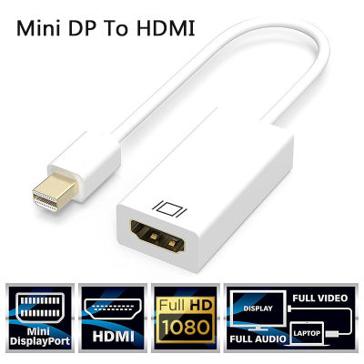 Mini DP สายอะแดปเตอร์ HDMI ตัวแปลง HDMI ช่องแสดงผลไปยัง1080P ตัวผู้กับตัวเมียสำหรับ Pro Air Mac Surface Pro
