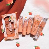 เซตพีช Gift set peach ได้ทั้งหมด6ชิ้น พาเลตอายแชโดว์&amp;บลัช,ลิปสติกเนื้อแมท3สี,บีบีพีช,มาสคาร่าใสพีชสวยๆ